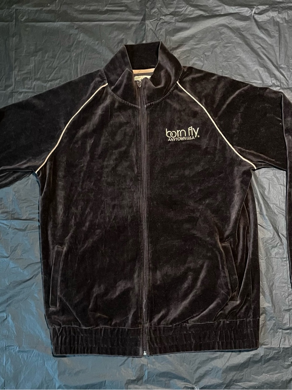 Brown Born Fly Velour Track Jacket - Men's